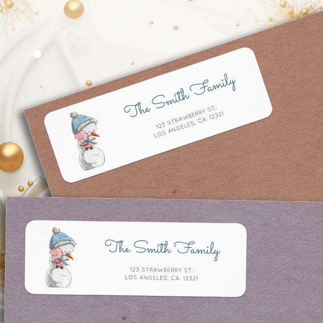 Cute Snowman Farm Return Address Label (Creator Uploaded)
