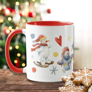 Cute Snowman Festive Winter Christmas Holidays Mug