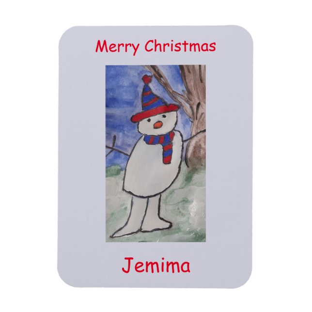 Cute Snowman Flexible Magnet (Vertical)