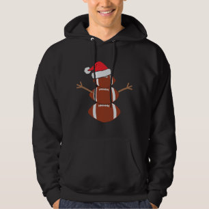Cute Snowman Football Rugby Funny Christmas Hoodie