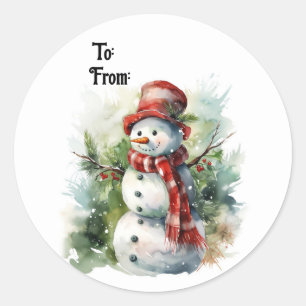 Cute Snowman Gift Sticker