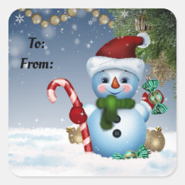  Cute Snowman Gift Stickers