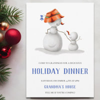 Cute Snowman Grandma Christmas Dinner