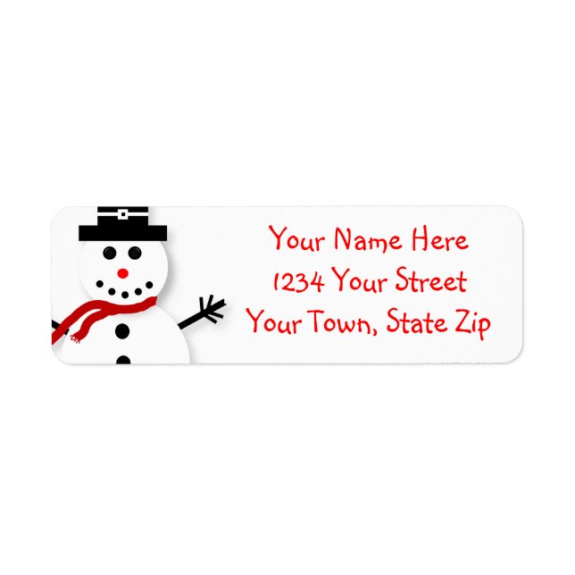 Cute Snowman Graphic Address Labels (Front)