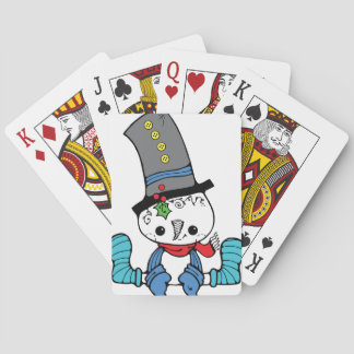 Cute Snowman Graphic Playing Cards