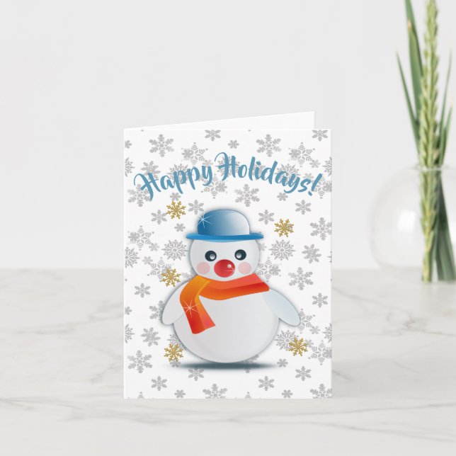 Cute Snowman Holiday Card (Front)