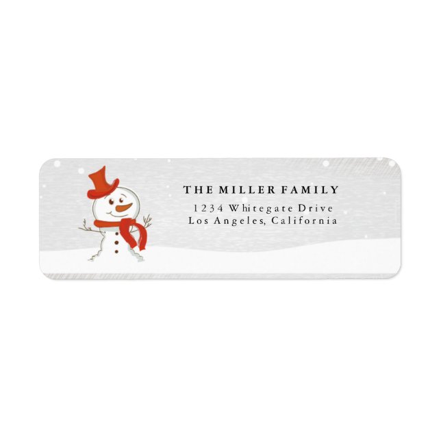 Cute Snowman Holiday/Christmas Address Labels (Front)