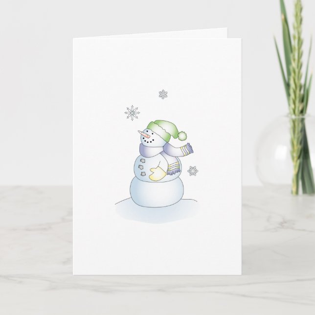 Cute Snowman Holiday Greeting Christmas Xmas (Front)