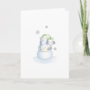 Cute Snowman Holiday Greeting Christmas Xmas Card