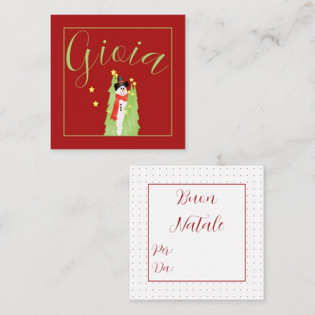 Cute Snowman Holiday Joy  Card (Front/Back)