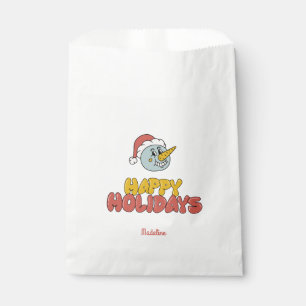 cute snowman holiday party favour bag