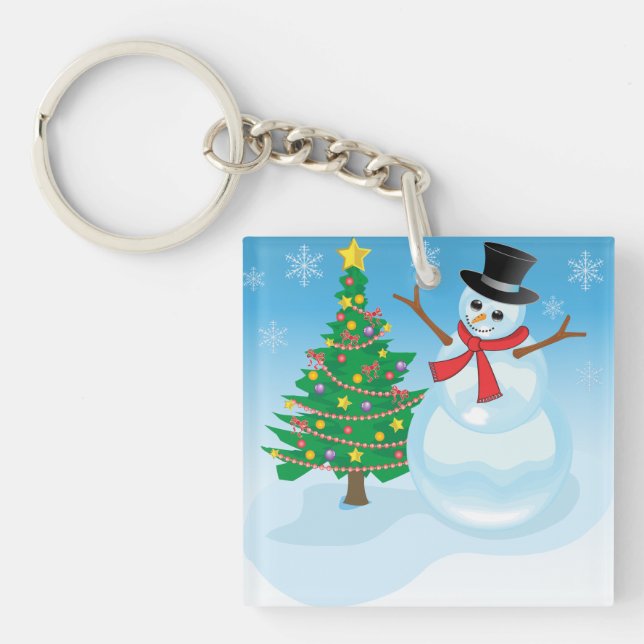 Cute Snowman Key Ring (Front)