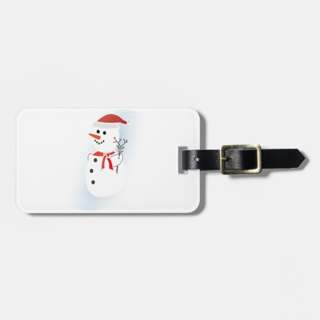 Cute Snowman Luggage Tag (Front Horizontal)