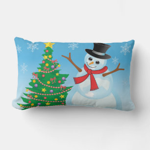 Cute Snowman Lumbar Cushion