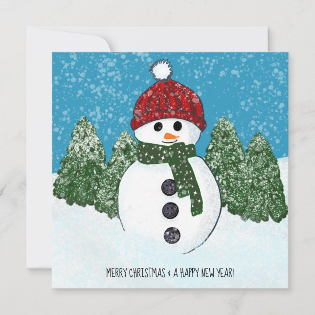 Cute Snowman | Merry Christmas and Happy New Year (Front)