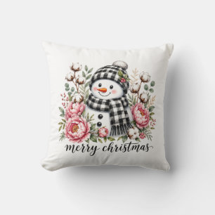 Cute Snowman Merry Christmas Cushion