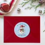 Cute Snowman Merry Christmas Family Party Custom Classic Round Sticker<br><div class="desc">add a cheerful touch to your holiday celebrations with this **cute snowman merry Christmas family party custom sticker**,  perfect for sealing invites,  decorating gifts,  or adding a personal touch to your festive goodies.</div>