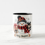 Cute Snowman /Merry Christmas Two-Tone Coffee Mug<br><div class="desc">Mug
Cute Snowman /Merry Christmas
Perfect Gift
Festive
Modern/Trendy
Quotes/Sayings
Customisable</div>
