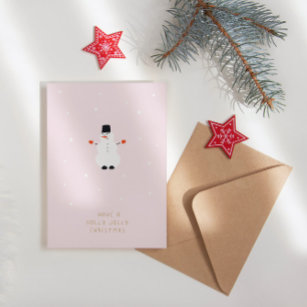 Cute Snowman • Modern Сheerful Christmas Holiday Card
