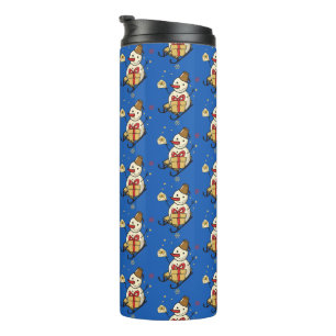Cute Snowman On A Sled Thermal Tumbler