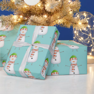 Cute Snowman Pattern Christmas Wrapping Paper