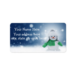 Cute Snowman Personalised Address Labels