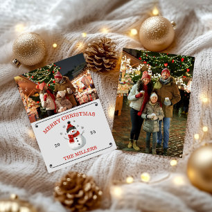 Cute Snowman Photo Christmas Card
