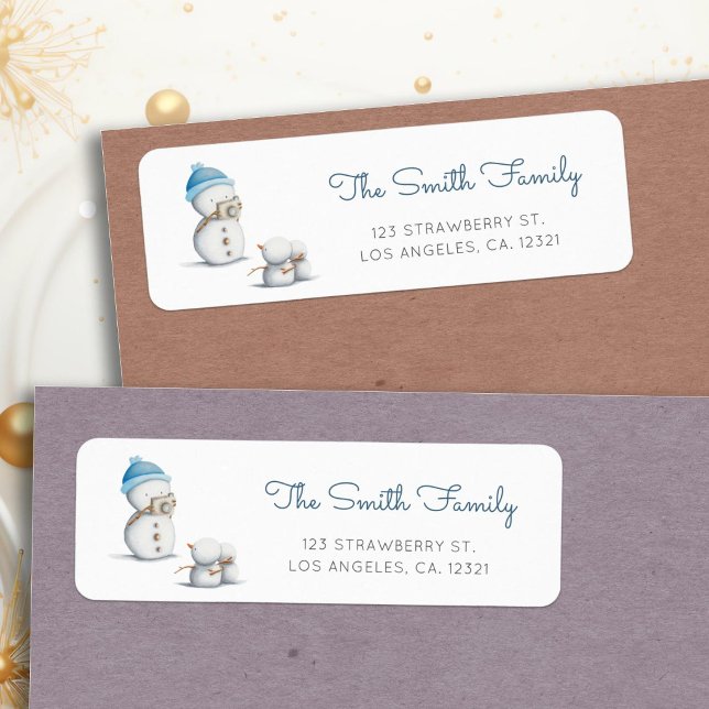 Cute Snowman Photographer Return Address Label (Creator Uploaded)