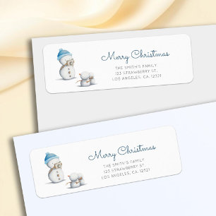 Cute Snowman Photography Christmas Return Address Label