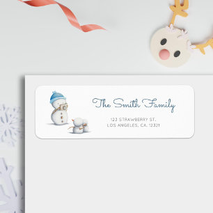 Cute Snowman Photography Return Address Label