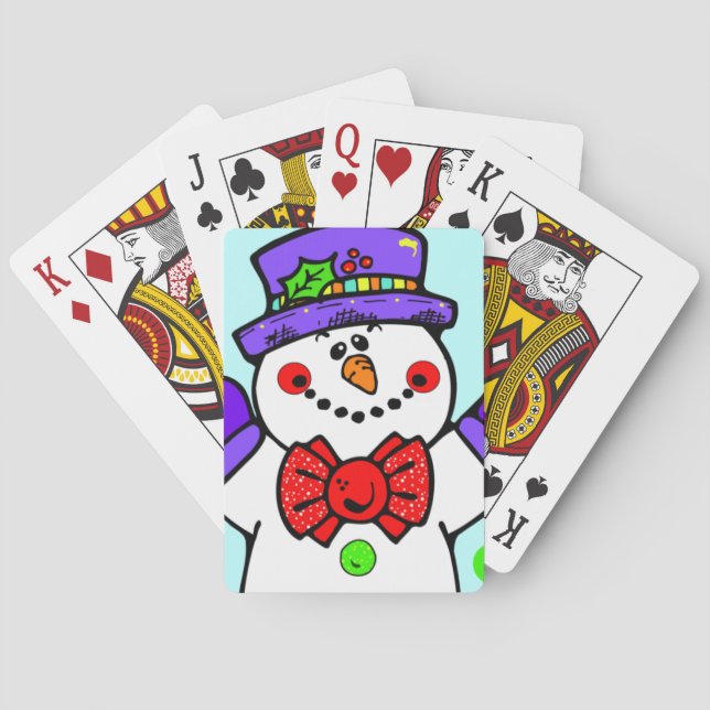 Cute Snowman Playing Cards (Back)