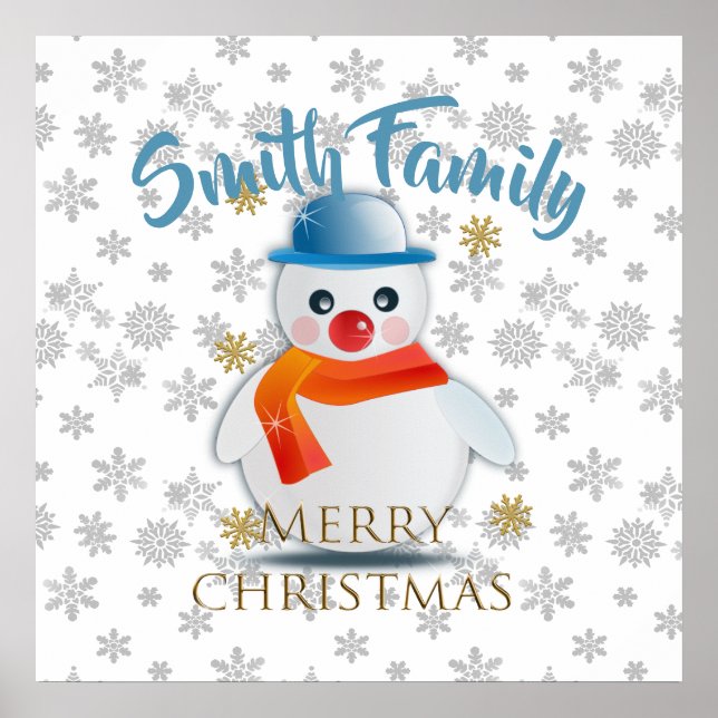 Cute Snowman Poster (Front)