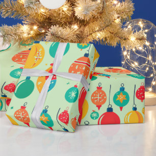 Cute Snowman Santa Xmas Sweet Candy Cane Pattern Wrapping Paper