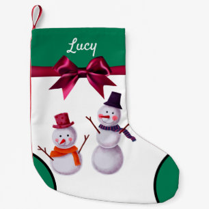 Cute snowman small Christmas stocking