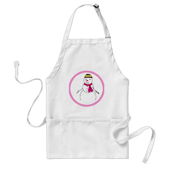 Cute Snowman Snow Girl Sweetheart Standard Apron (Front)