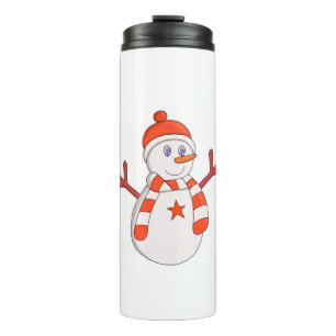 Cute Snowman Star Thermal Tumbler