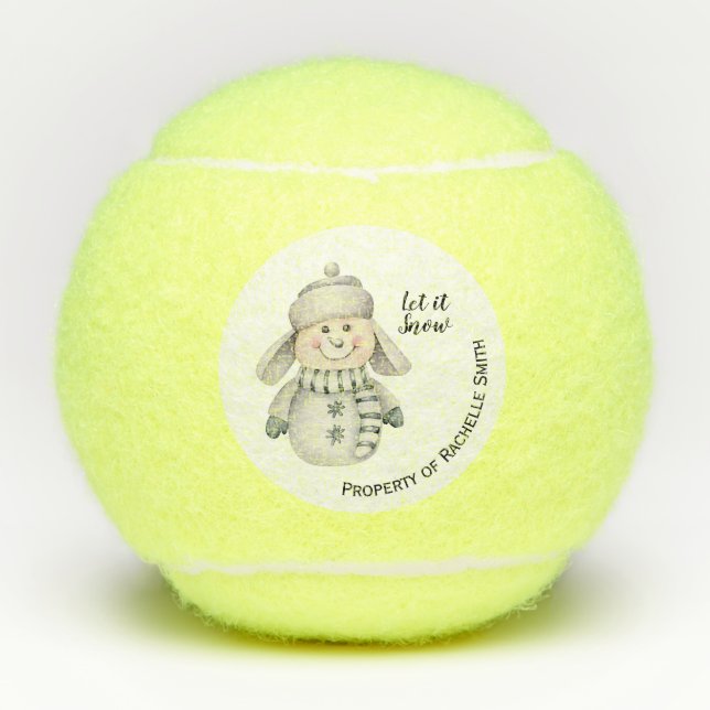 Cute Snowman Tennis Balls (Front)