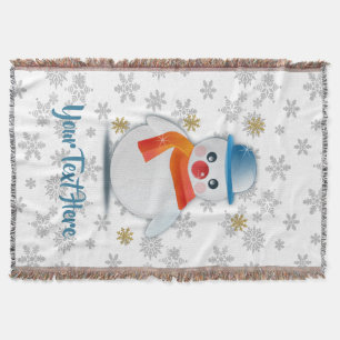 Cute Snowman Throw Blanket
