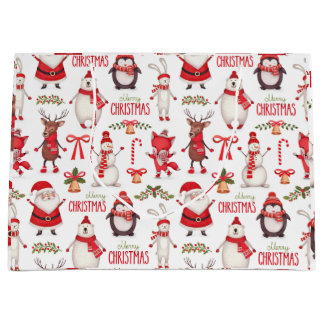 Cute Snowman Tissue Paper Large Gift Bag