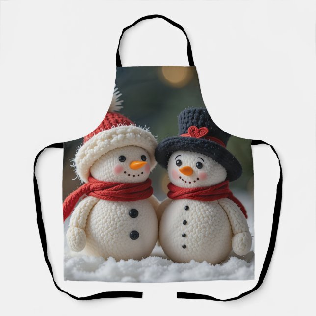 cute snowman together apron (Front)