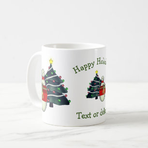 Cute Snowman Tree Personalised Christmas Holiday Coffee Mug