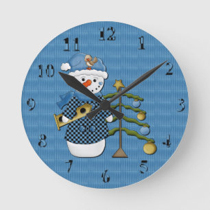 Cute Snowman Wall Clock