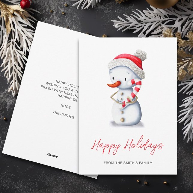 Cute Snowman Winter Happy Holidays Christmas Holiday Card (Creator Uploaded)