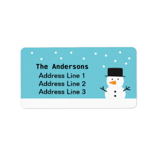Cute Snowman Winter Holiday Label