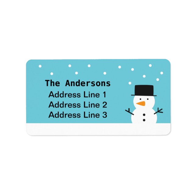 Cute Snowman Winter Holiday Label (Front)