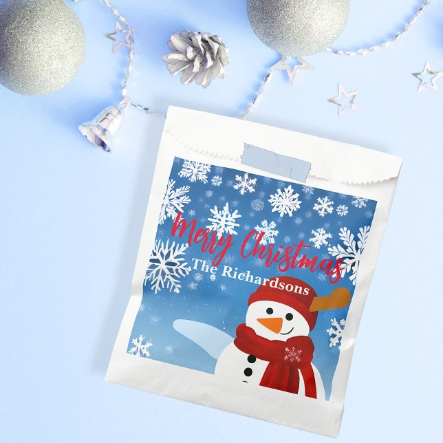 Cute Snowman Winter Wonderland Merry Christmas Favour Bag (Creator Uploaded)