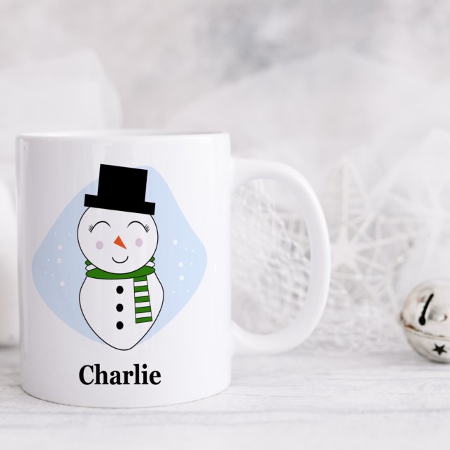Cute Snowman with Green Scarff Christmas Mug (Creator Uploaded)
