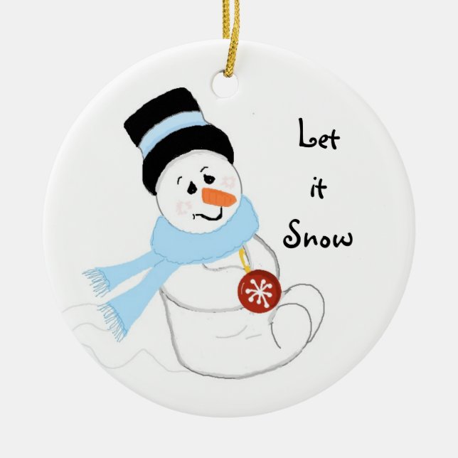 Cute Snowman with Ornament (Front)