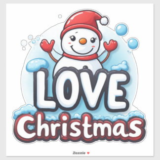 Cute Snowman With Red Hat And Scarf