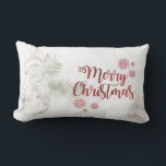Cute  Snowman With Santa Hat, Merry Christmas Lumbar Cushion<br><div class="desc">Merry christmas ,  snowman with Santa hat on white background.</div>
